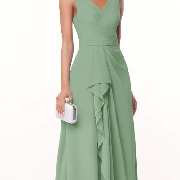 Azazie Julianna Dress Matcha Green A16 - Picture 2 of 7